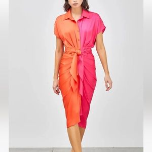 DO + BE pink and orange dress NWOT